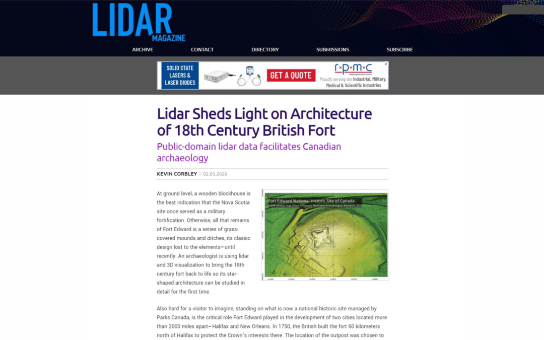 Technology Overview ArticleLidar Sheds Light on Architecture of 18th Century British Fort